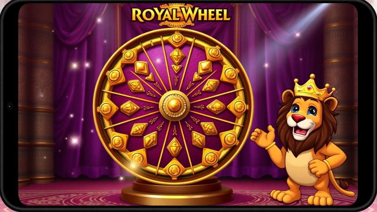 Royal Wheel bonus screenshot with lion king